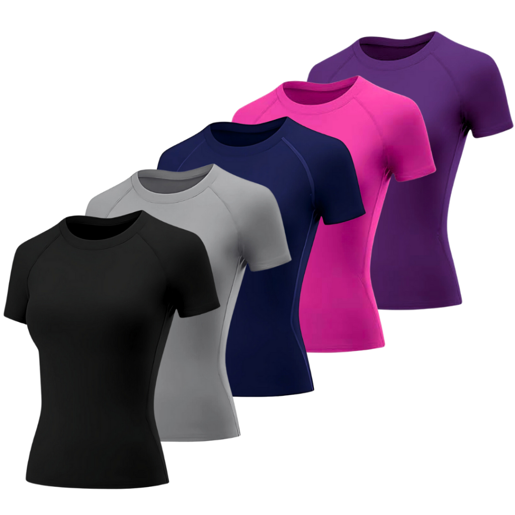 Kit 5 Camisetas Dry Fit Femininas Academia Treino Blusa em Oferta na Shopee