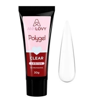 Polygel 30g - Anylovy Alongamento Unhas Molde F1 Cover Nude Branco Clear