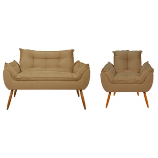 Kit 1 Poltrona Opala + 1 Namoradeira Opala - Sala de Estar em Oferta na Shopee