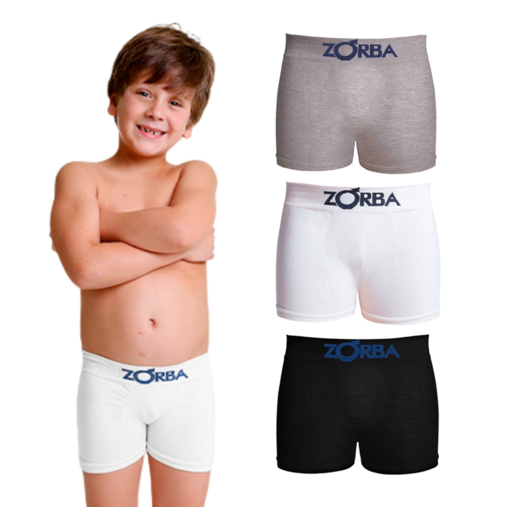 Cueca Infantil Boxer Zorba 678 Juvenil Algodão Premium - Baby & Kids Fashion