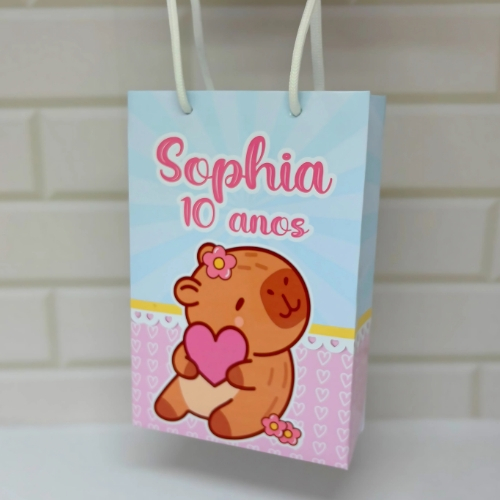 Sacolinha personalizada Capivara PEGUE E MONTE | Personalizados lembrancinhas mimos