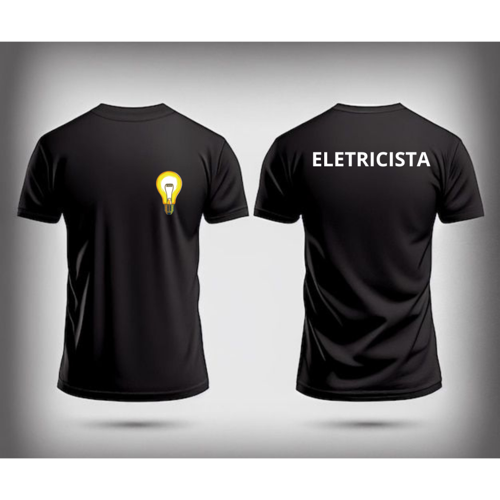CAMISETA UNIFORME PERSONALIZADO ELETRICISTA MALHA FRESCA PROPRIA PARA DIA A DIA  NÃO ENCOLHE NÃO DESBOTA