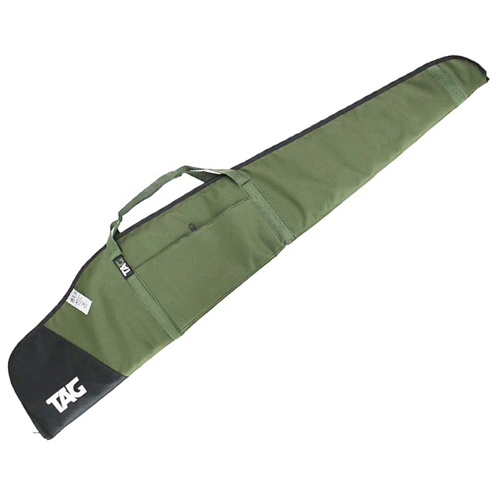 Capa Estofada para Carabina Espingarda de Pressão TAG Marsup 125cm Verde e Preta Forrada Almofadada