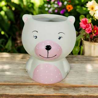 Vaso Vasinho Para Suculenta Urso Bebe Rosa Em Ceramica em Oferta na Shopee