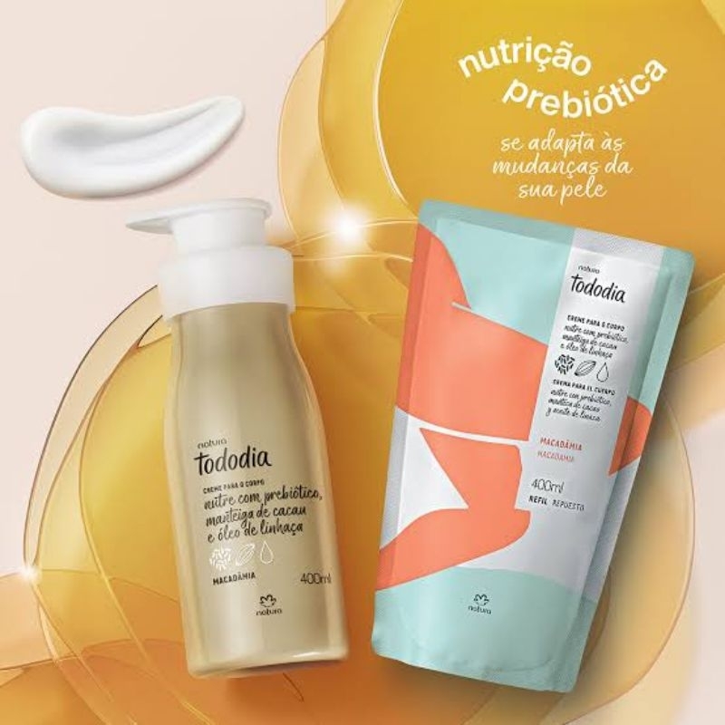 Kit hidratante Corporal Macadamia+refil Natura tododia 400ml