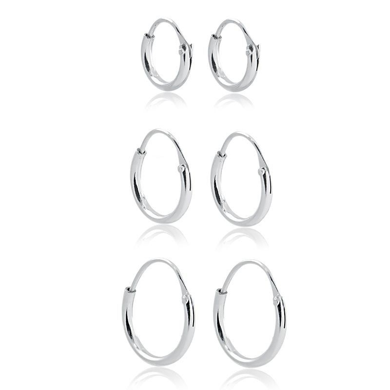 Argola Prata 925 Legítima | Brinco Masculino Feminino | Par ou Trio em Oferta na Shopee