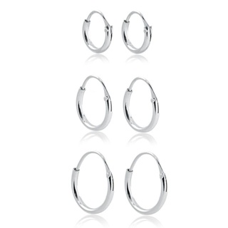 Argola Prata 925 Legítima | Brinco Masculino Feminino | Par ou Trio em Oferta na Shopee