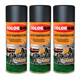 Kit Colorgin 3 Tinta Spray Alta Temperatura 600° Colorgin  350ml em Oferta na Shopee