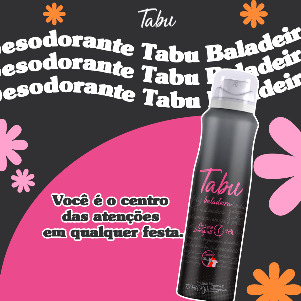 Desodorante Aerosol Antitranspirante Tabu Baladeira 150Ml