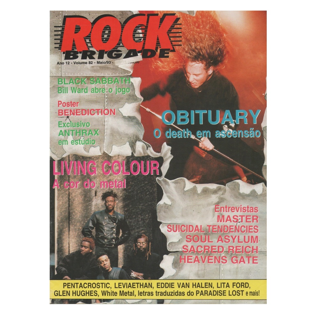 Revista Rock Brigade 82 - Obituary Living Colour Benediction Ramones Angra Soul Asylum