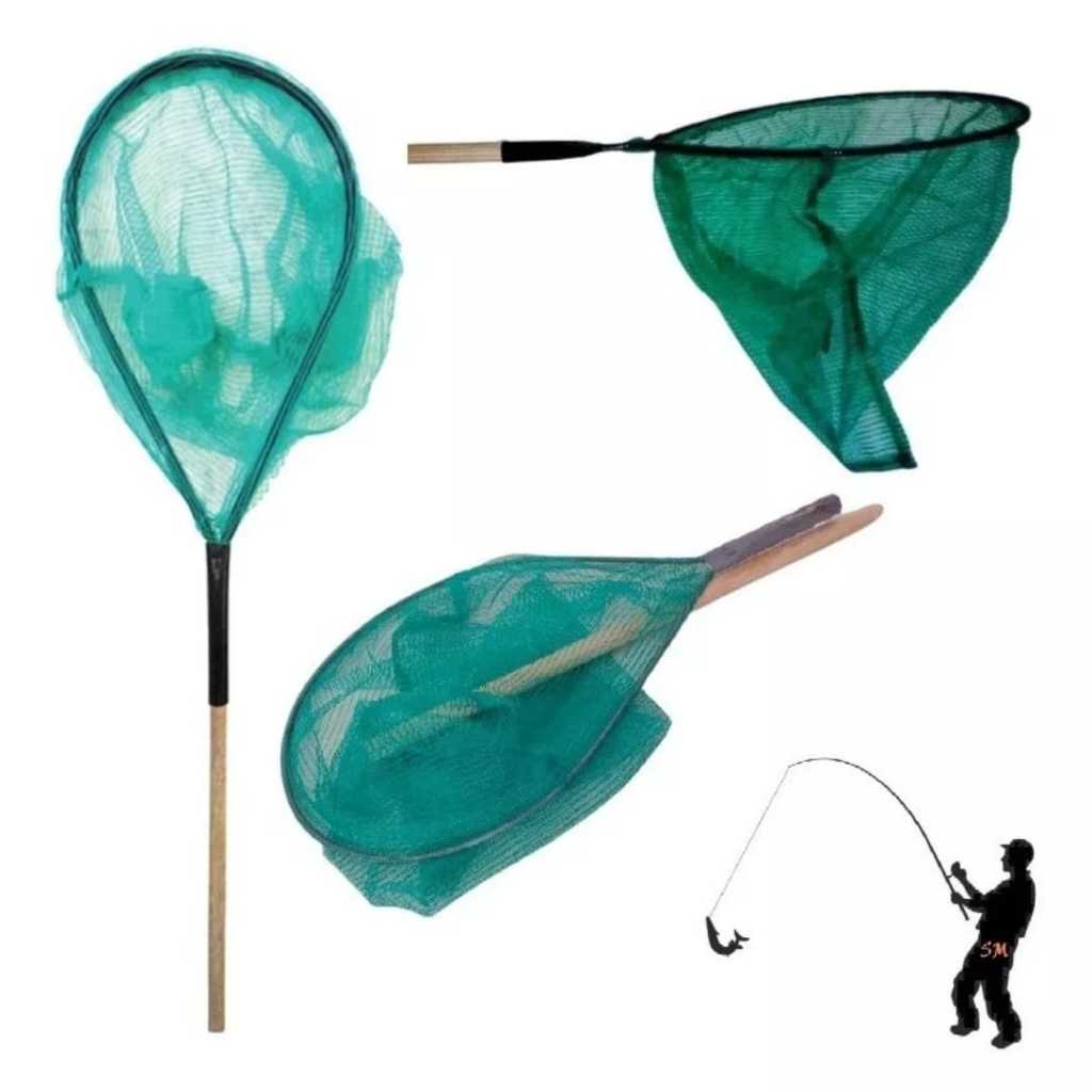 Passagua Para Pesca Com Cabo Madeira Resistente Kit 1 Unidades.