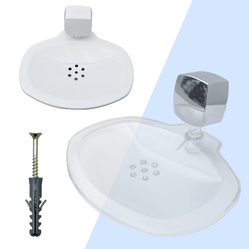 Saboneteira Porta Sabonete Organizador Banheiro Lavabo Banho Branco ou Transparente em Oferta na Shopee
