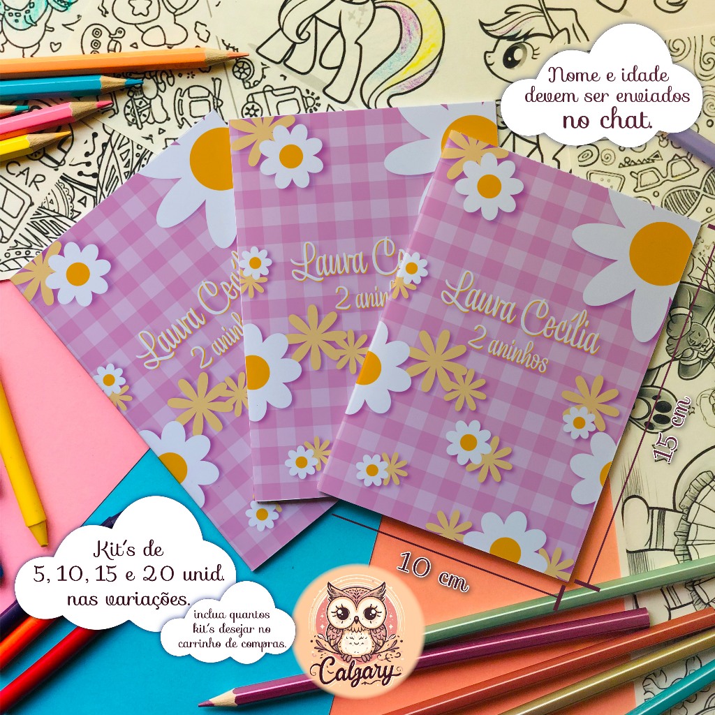 Revistinha de colorir Margarida lembrancinhas A6 (10x15 cm). em Oferta na Shopee