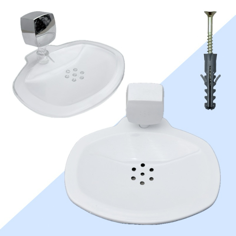 Porta Sabonete Organizador Banheiro Lavabo Banho Branco ou Transparente Cromado em Oferta na Shopee