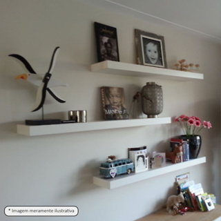 Prateleira Suporte Embutido / Invisível Conceito. Flutuante, grossa, 120cm largura Organize&Decore em Oferta na Shopee