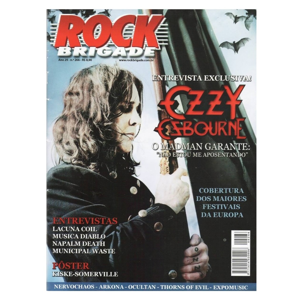 Revista Rock Brigade 266 - Ozzy Kiske Somerville Kiss Napalm Death Lacuna Coil