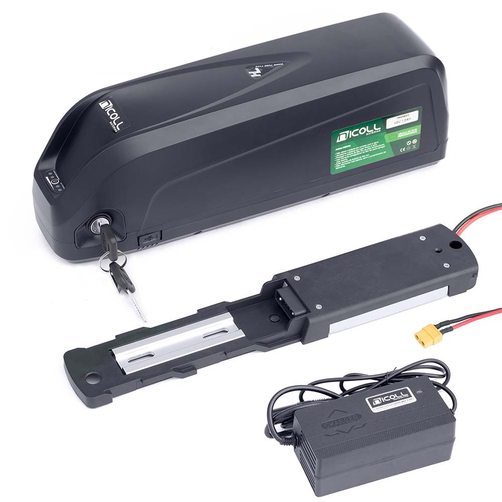 Bateria 48v 13ah Litio Trapezio Com Base e Carregador Para Bicicleta Eletrica Motor até 750w Bike