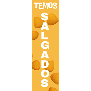 Banner Temos Salgados Escrita Chamativa  100x30cm em Oferta na Shopee