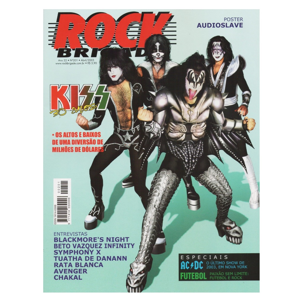 Revista Rock Brigade 201 - Kiss AC/DC Audioslave Ritchie Blackmore