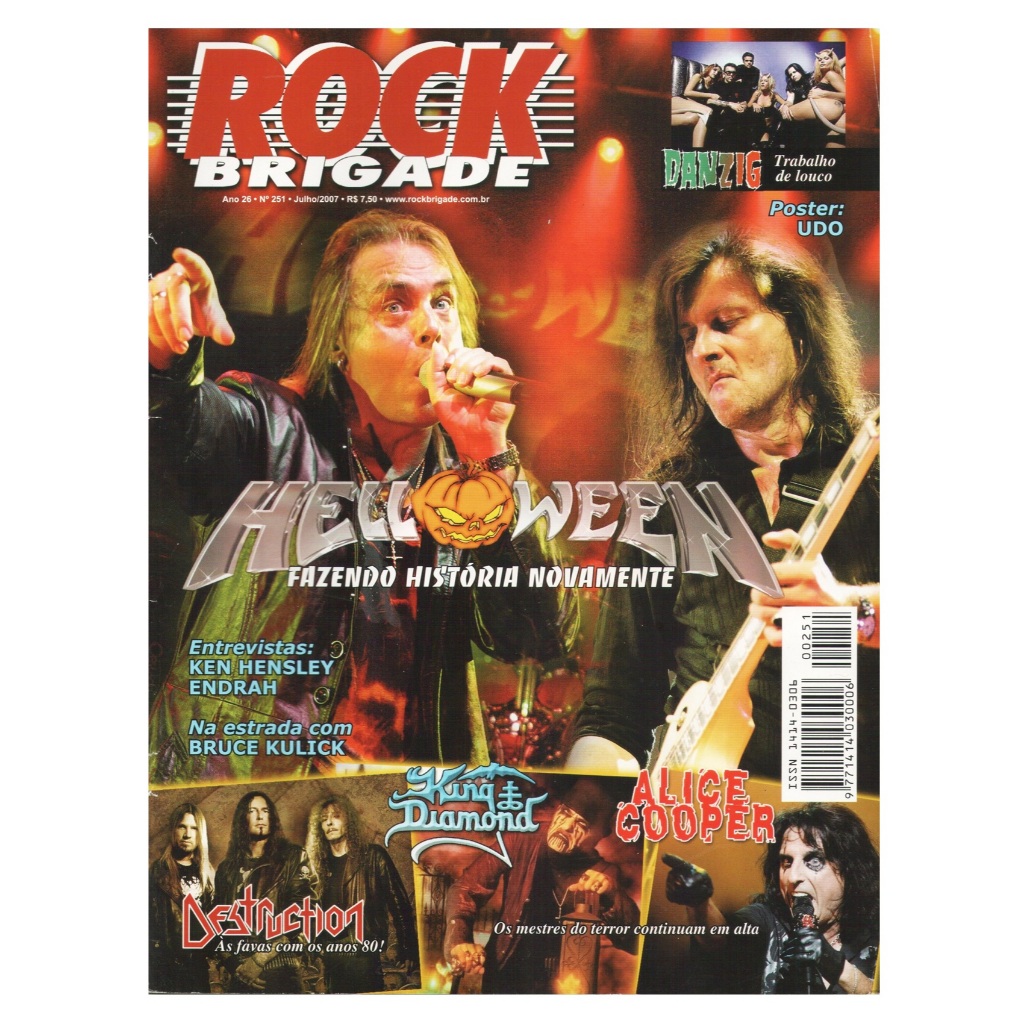 Revista Rock Brigade 251 - Helloween Udo Kiss King Diamond Mercyful Fate Danzig Destruction