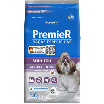 Ração PremieR Cães Adultos Raças Específicas Shih Tzu Frango 1kg
