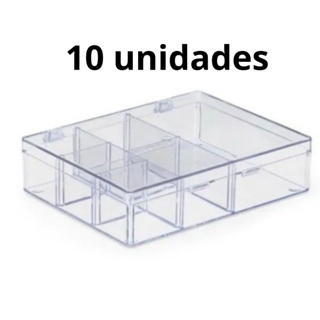 15/10 Caixas Organizadoras C/divisórias P/ Miçangas, Bijus Transparente acrílica e Rosa de Plastico em Oferta na Shopee