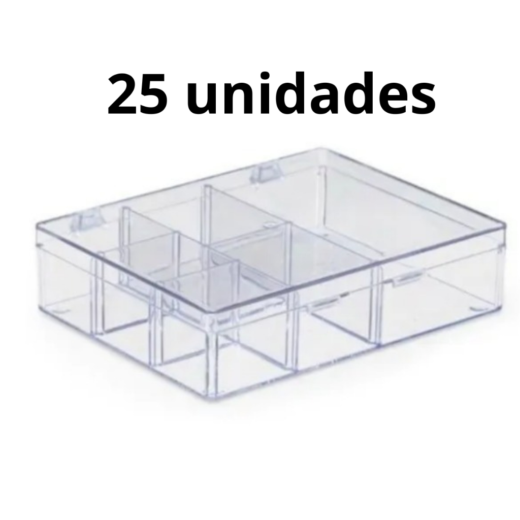 15/25/40/50 Caixas Acrilicas  C/divisórias P/ Gin, Brigadeiro,bijus 25 E 15 UNIDADES