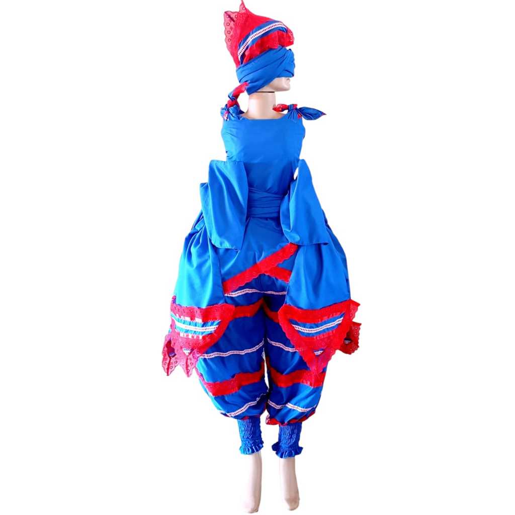 Vestido para Vestir Ogum -  Run Ogum Azul e Vermelho Candomble e umbanda