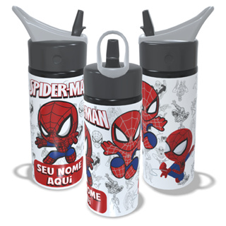 Garrafa Infantil de Alumínio Homem Aranha Personalizada COM NOME 600ml em Oferta na Shopee