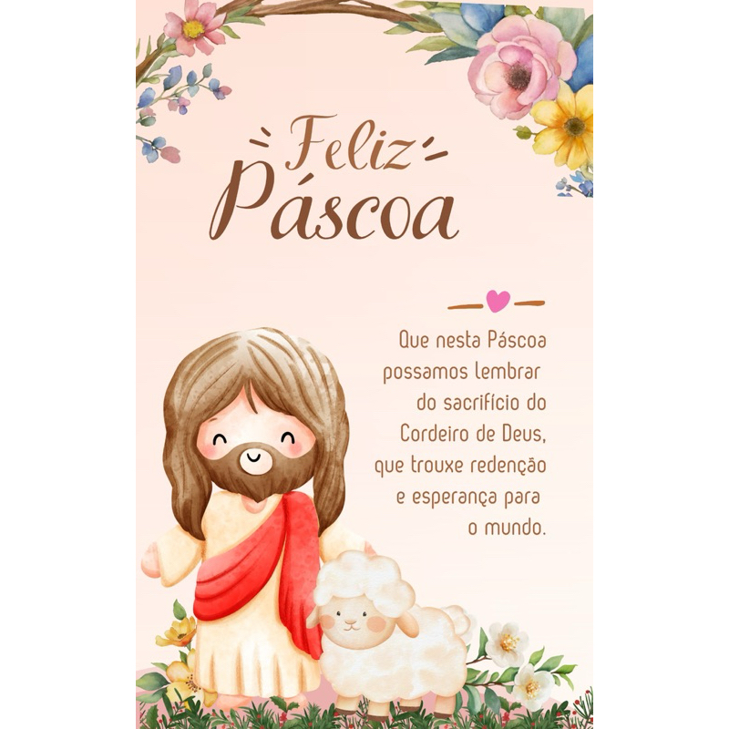 Cartão de Feliz Páscoa - 8.8X14cm em Oferta na Shopee