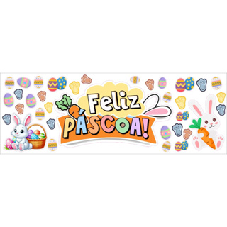 Adesivo para Vitrine  FELIZ PÁSCOA - 70x25cm em Oferta na Shopee