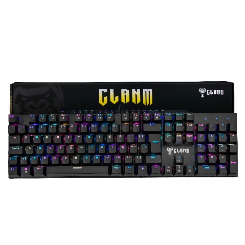 TECLADO GAMER MECANICO KING TK87 PRETO MECANICO 1,5M CLANM