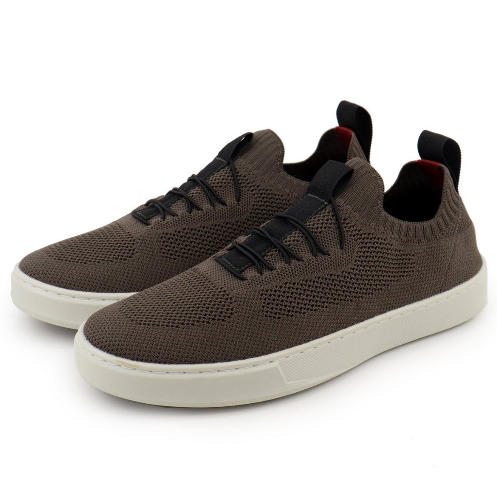 Tênis knit Casual Sport Tênis Meia Confortável E Moderno Sapatênis Masculino Social Cor Marrom