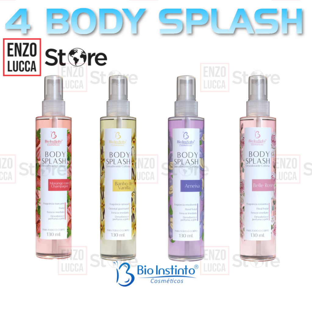 4 unid Desosodorante Colônia Body Splash 130ml - Bio Instinto em Oferta na Shopee