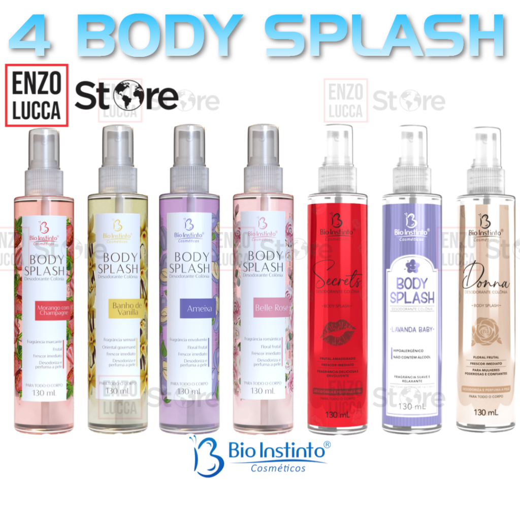4 Desosodorante Colônia Body Splash 130ml - Bio Instinto