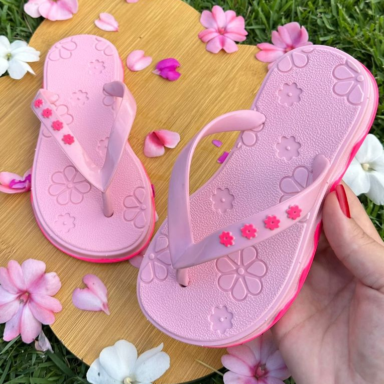 Chinelo Infantil Menina Modinha Flor Macia Antiderrapante e Delicada