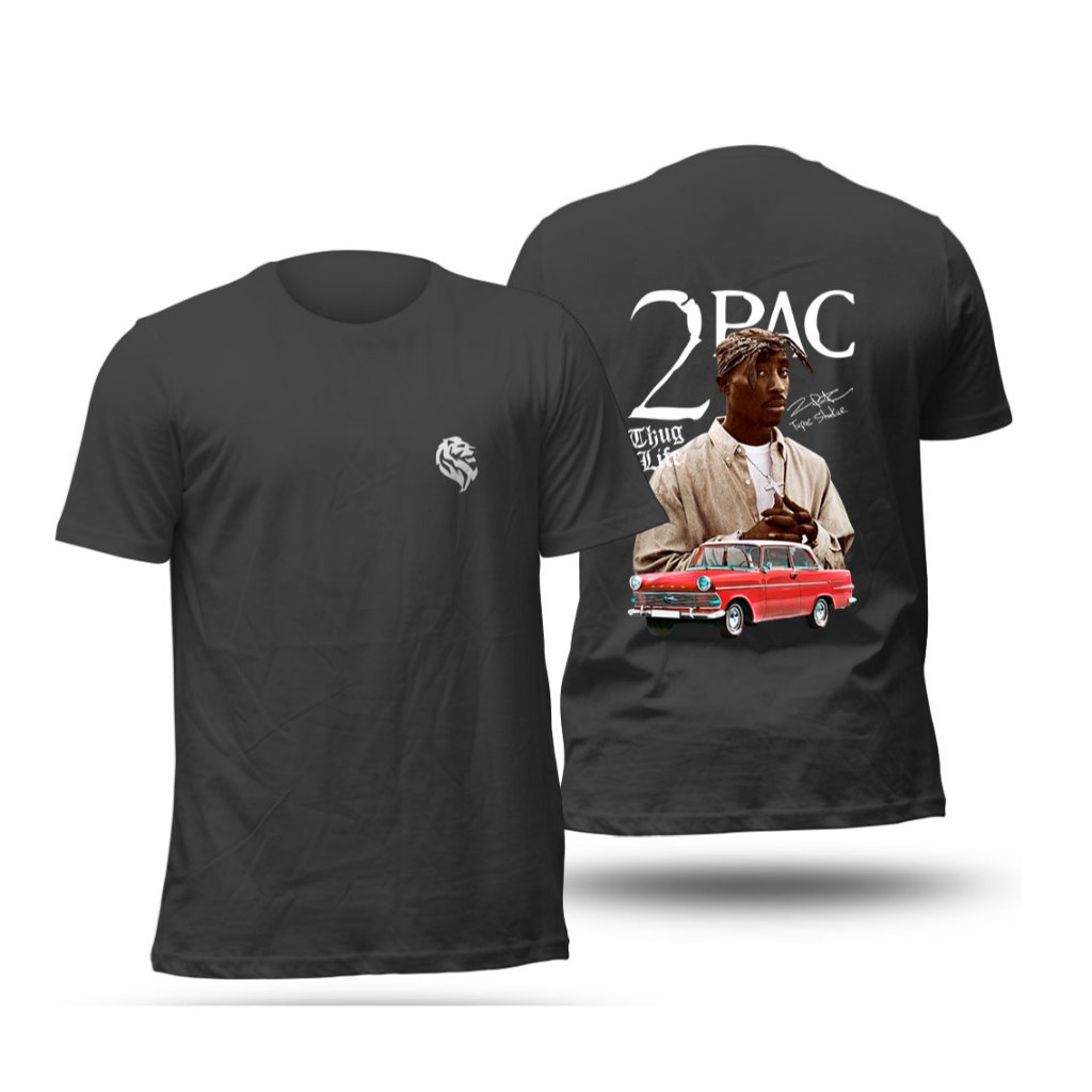 Camiseta Unissex thug life Tupac hiphop 100% algodão fio 30.01 camisa blusa