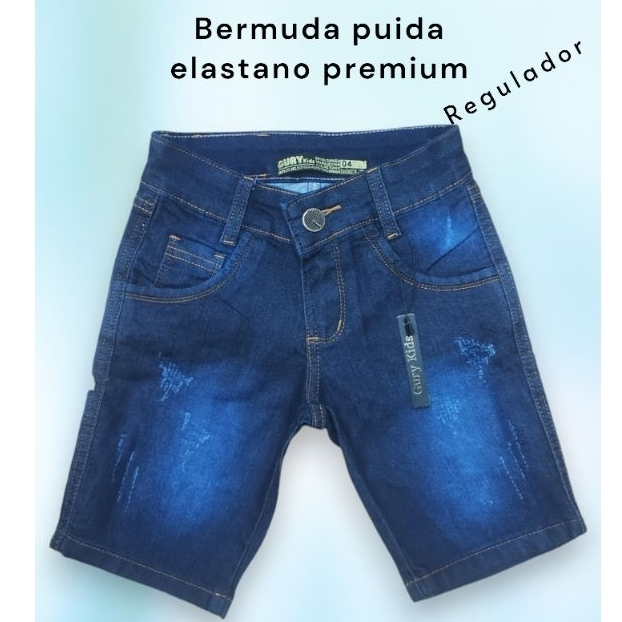 Bermuda Menino Puida Jeans Infantil Regulador