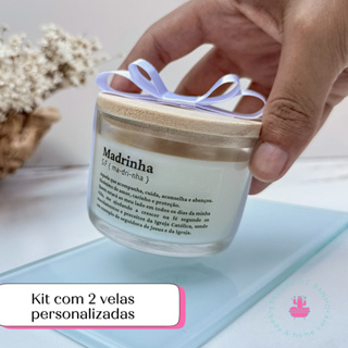 Kit 2 Velas aromáticas Lembrança para Padrinhos 100g em Oferta na Shopee