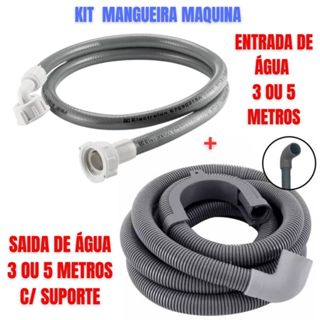 Kit Mangueira Maquina Entrada Saída Maquina Brastemp Consul Elétrolux Universal 3 E 5 METROS em Oferta na Shopee