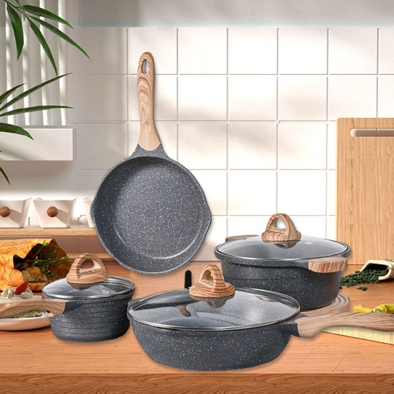 Conjunto de 4 peças de frigideiras antiaderentes utensílios de cozinha, frigideiras antiaderentes