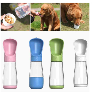 490ML 2 Em 1 Garrafa De Água Portátil Para Gatos Cães E Dispensador Multifuncional
