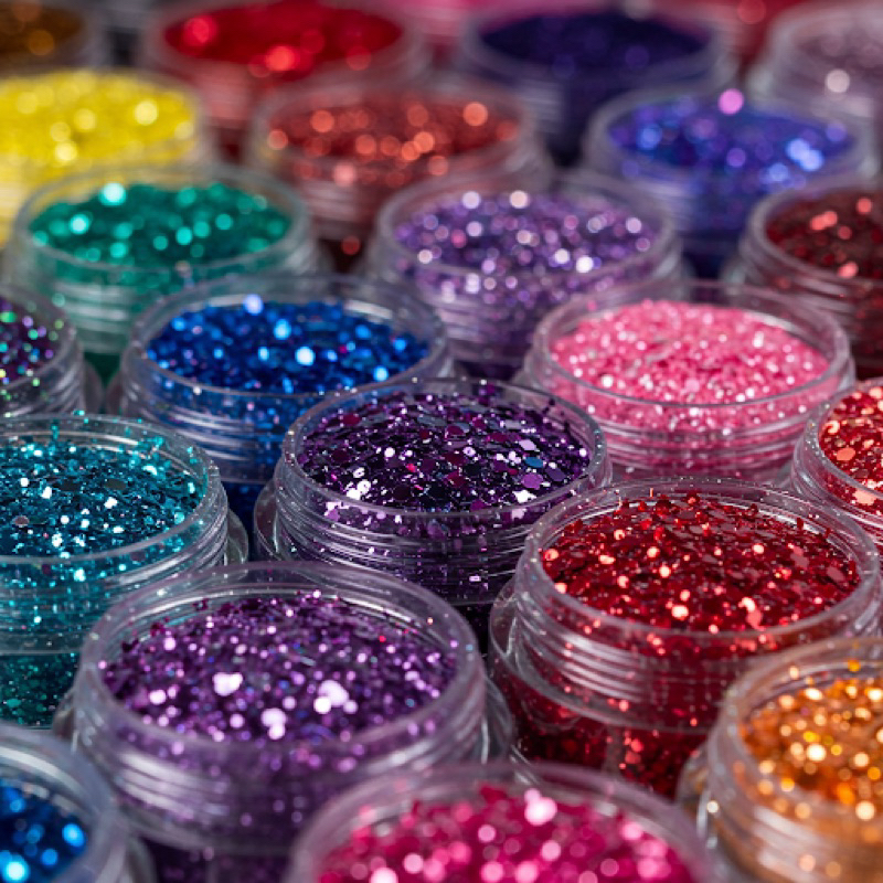 Kit Glitter Purpurina Colorida Carnaval Facial Unhas e Pele: Pote Diversas Cores em Pó