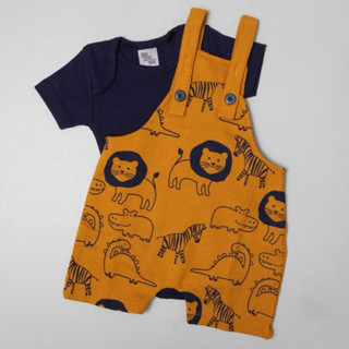 Conjunto Jardineira e body  Bebê menino