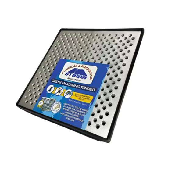 Ralo Grelha Em Alumínio Anti Inseto 30x30cm Com Coletor