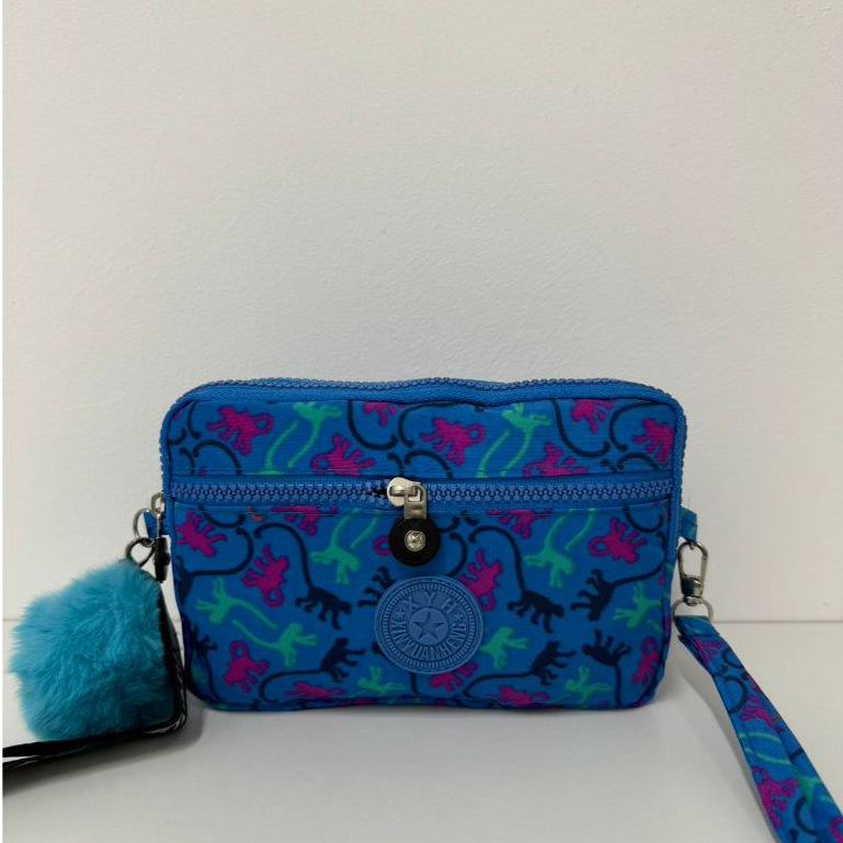 Carteira Bolsa Tiracolo Pequena de Mão Com Alças 3 Camadas Com Zíper Porta Celular