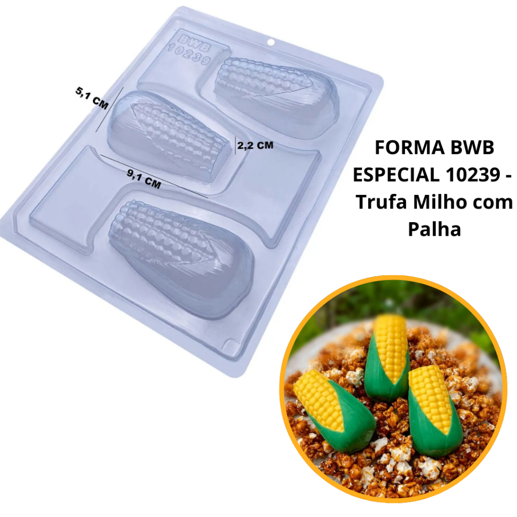 1 ~ 4 Forma bwb com silicone (3 partes) cod 10239 - Trufa Milho com Palha festa junina em Oferta na Shopee