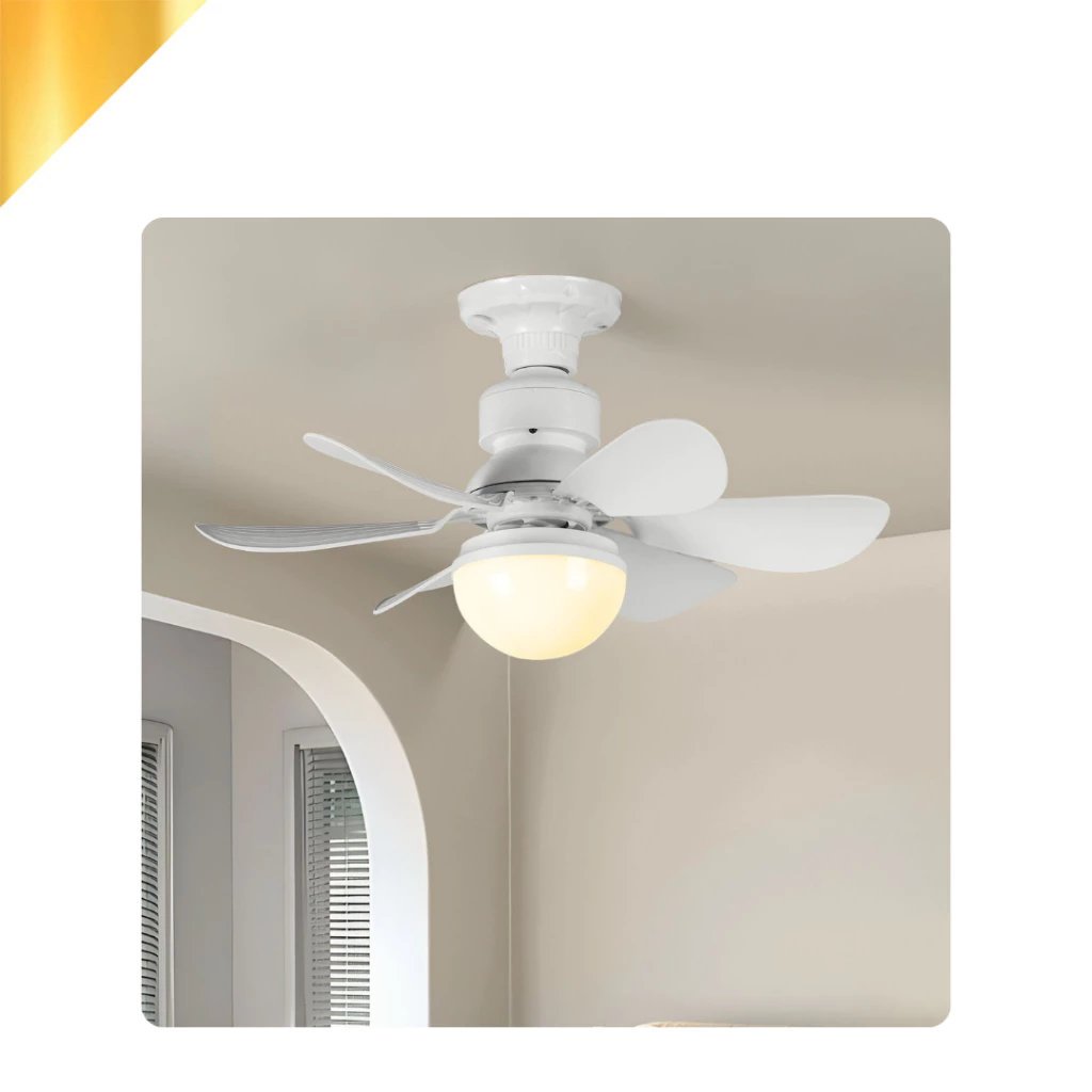 Ventilador de Teto 60W LED Lâmpada Controle Remoto Luminária Economica de Energia 6 lâmina...