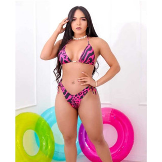 Biquíni Fio Duplo Estampado Cortininha Com Bojo em Oferta na Shopee