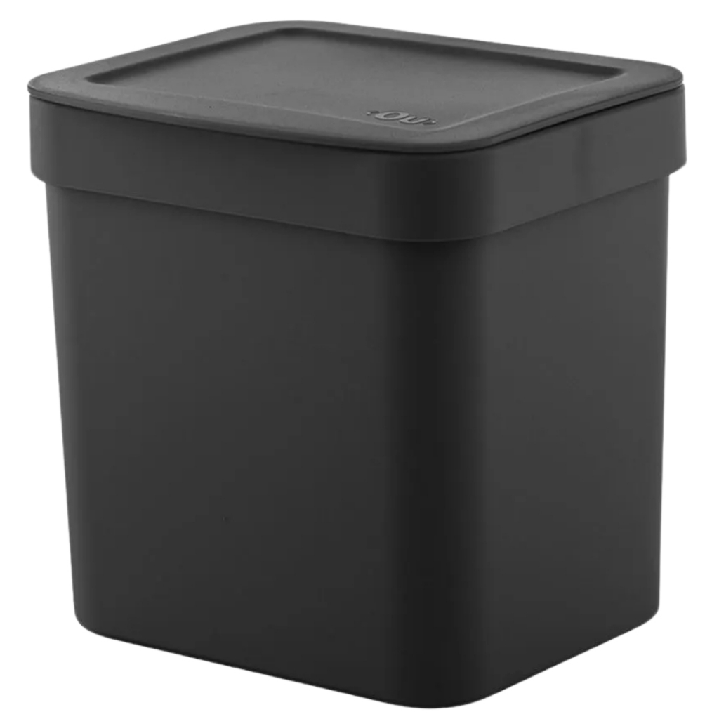 Lixeira 2,5 Litros Banheiro Pia Cozinha Escritório Lavabo Esconde Saco Linha Trium Preta OU em Oferta na Shopee